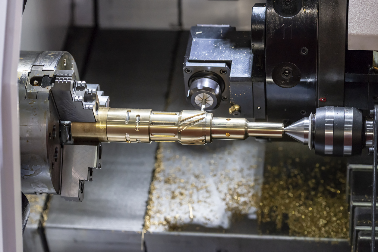 A closeup of CNC turning parts