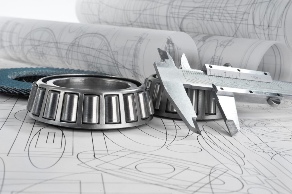 A closeup of precision machined prototype components