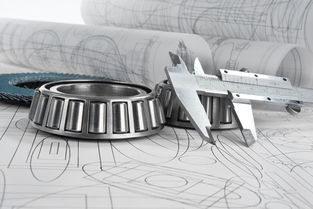 A closeup of precision machined prototype components
