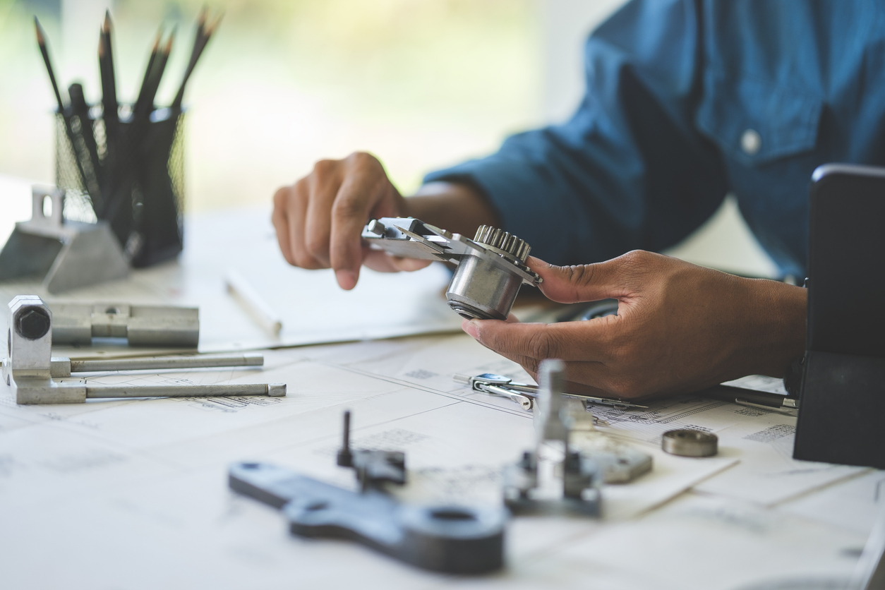 closeup of precision turned parts